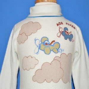 80s Ace Flyer Airplane Baby Turtleneck Shirt 12-18 Months