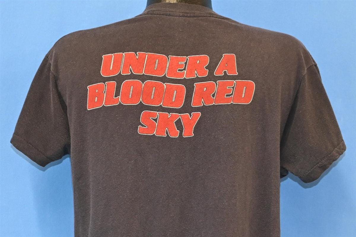 80s U2 Under a Blood Red Sky Live Album Double Sided Faded T