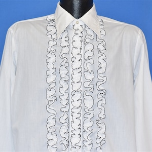 70s Arrow Tuxedo Shirt Men's Ruffled 