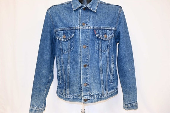 80s Levi's Type 3 Light Wash Denim Trucker Red Ta… - image 2