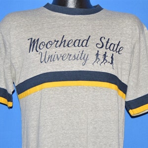 80s Moorhead State University Stripe t-shirt Medium
