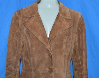 70s Brown Leather Jacket Women's Medium