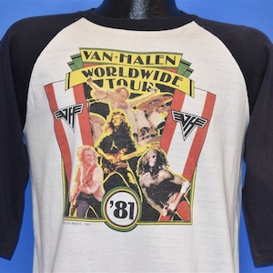 Van Halen 1981 World Tour Rock Concert T Shirt Size Large
