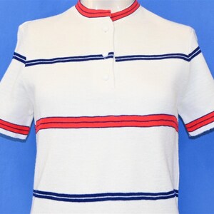 60s Fine Knits By Roger Stripe Henley Button Down Women&#39;s Sweater Small