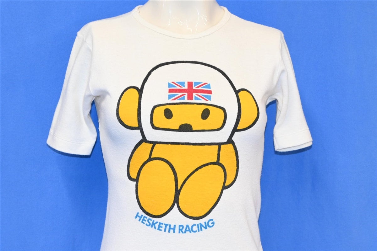 70s Hesketh Racing Teddy Bear Mascot Formula 1 Team Union Jack Women's t-shirt Small