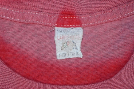 70s Fruit of the Loom Red Blank Solid Faded Pocke… - image 7