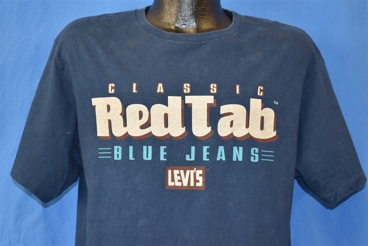 90s Levi s Classic Red Tab Blue Jeans T shirt Medium Vintage Tee
