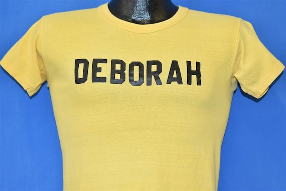 70s Deborah Sharks Iron On Mustard Yellow t-shirt