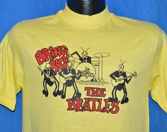 70s Bring Back the Beatles David Peel 1976 Rock Album Yellow Vintage t-shirt Medium