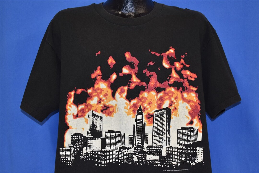 90s Porno for Pyros 1993 Psychedelic Rock Burning City T-shirt 