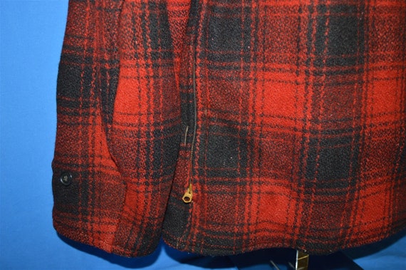 50s Black Red Wool Check Mackinaw Hunting Coat Me… - image 4
