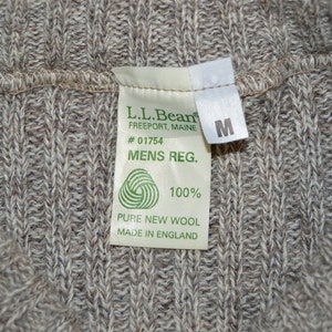 80s LL Bean Brown Wool Rib Knit Sweater Medium image 4