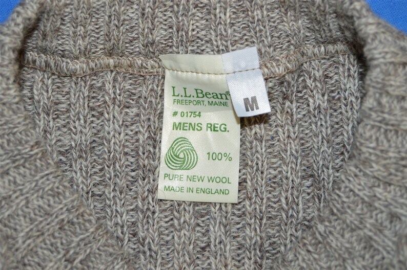 80s LL Bean Brown Wool Rib Knit Sweater Medium image 4