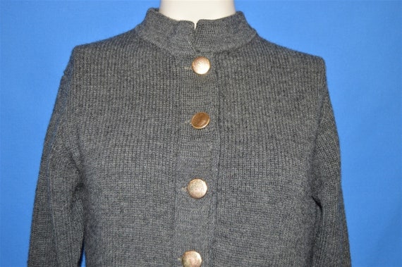 70s Haymaker Gray Wool Cardigan Sweater Women's M… - image 1