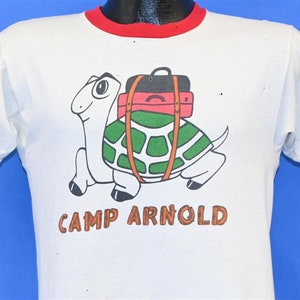 70s Camp Arnold Turtle Champion Blue Bar Distressed Ringer t-shirt Medium