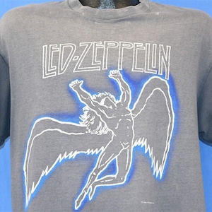 80s Led Zeppelin Swan Song Records Icarus Logo Faded Rock Band t-shirt Large