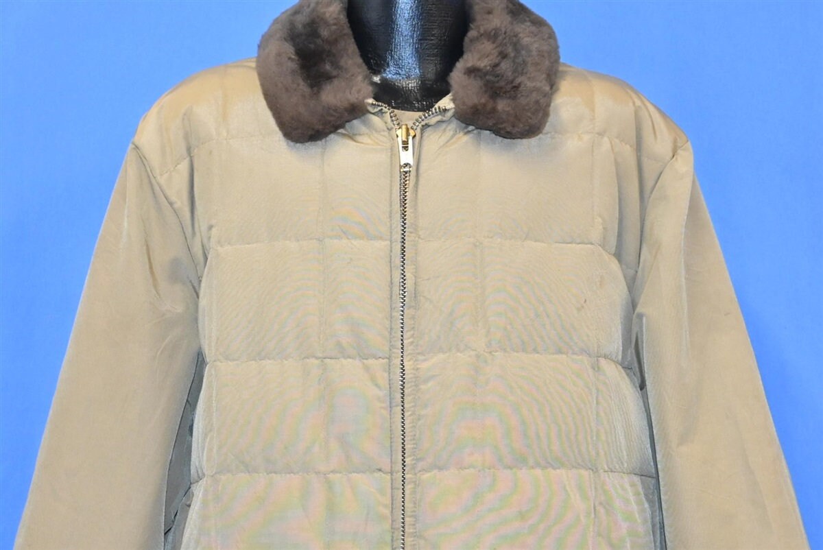 ◎超美品 70's極希少 EDDIE BAUER 短丈 ウール ドリズラーJKT 70s Eddie Bauer Beige Quilted Fur Collar Goose Down Winter