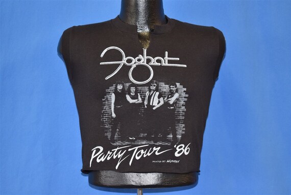 80s Foghat Party Tour 1986 Cut Off t-shirt Small - image 2