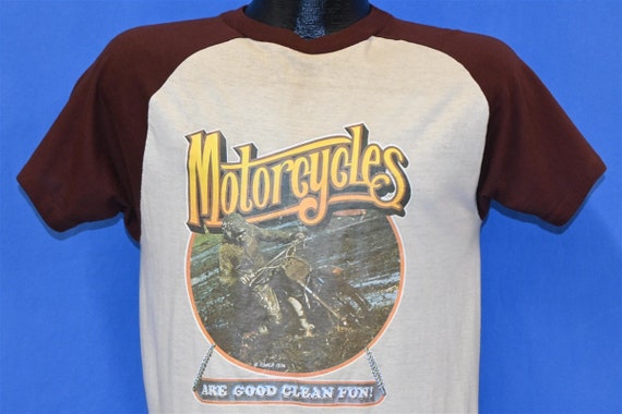 70s Motorcycles Are Good Clean Fun Roach Patch Raglan T-shirt