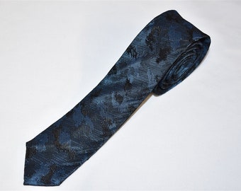 50s Midnight Blue Jacquard Necktie