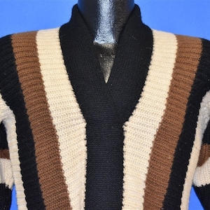 Maglione di lana a righe Geistex anni &#39;40, extra piccolo
