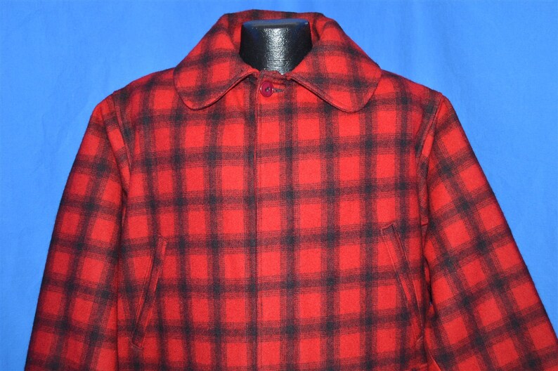 80s Woolrich 504 Red Black Buffalo Check Plaid Hunting Jacket | Etsy