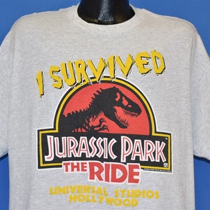 90s I Survived Jurassic Park the Ride Universal Studios Hollywood t-shirt Extra Large