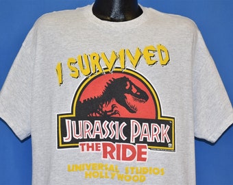 90's USA製JURASSIC PARK THE RIDE Tシャツ Vintage 90s Jurassic Park The Ride T Shirt Red Short Sleeve