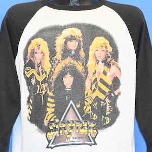 80s Stryper To Hell With the Devil Tour 1987 Christian Metal Band Raglan t-shirt Extra Large