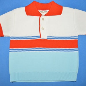 60s Baby Poloshirt 12-18 Monate gestreift
