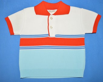 60s Striped Baby Polo Shirt 12-18 Months