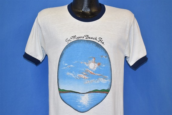70s Fort Myers Beach Florida Sunset Ringer t-shirt