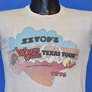 70s ZZ Top World Wide Texas Tour 1976 t-shirt Small