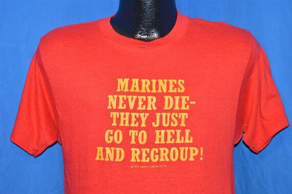 vtg 80s USMC MARINE CORPS BULLDOG 2-SIDED T-Shirt XS us
