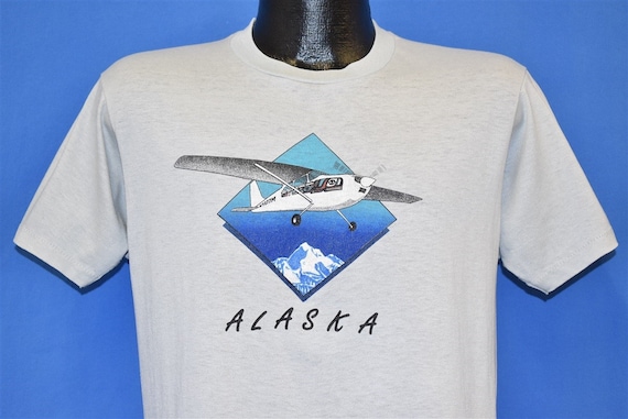 80s Alaska Airplane Flying t-shirt Medium  - image 1
