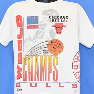 90s Chicago Bulls 1991 NBA World Champions Basketball Distressed t-shirt Large