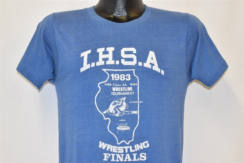 80s IHSA Wrestling Finals Class AA 1983 Marc Illinois High School t-shirt Small
