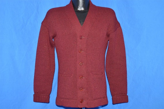 50s Maroon Cardigan Union Knitting Mills Wool Swe… - image 2