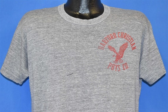 80s Harford Christian School Phys Ed Tri Blend t-s