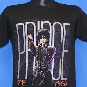 Maglietta anni &#39;80 Prince and the Revolution 1984 Purple Rain Tour Album Film T-shirt Piccola