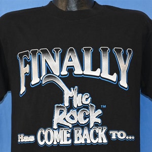 90s Finally The Rock Has Come Back To Pittsburgh WWF Wrestling t-shirt Medium