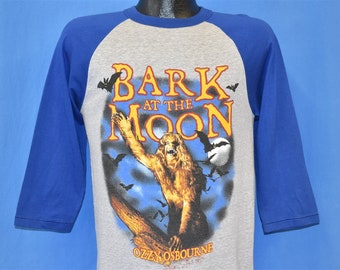 80s Ozzy Osbourne Bark at the Moon 1983 Raglan Rock Metal t-shirt Small