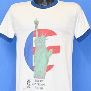 80s Statue Of Liberty Centennial New York City 100 Year 1986 American Flag t-shirt Small