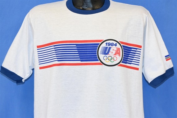 80s ロサンゼルス　オリンピック　ビンテージ　長袖シャツ　USA USA製 1984年 ロサンゼルスオリンピック リンガーTシャツ S23