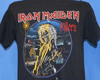 Iron Maiden Killers, Vintage Style Black Concert Tee, Men's Size