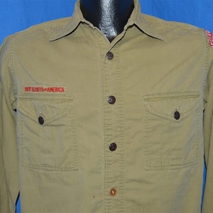 Camisa con botones para cambiar de uniforme de los Boy Scouts de los años 40, talla pequeña