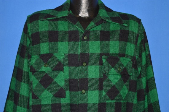 50s Towncraft Buffalo Plaid Wool shirt Medium