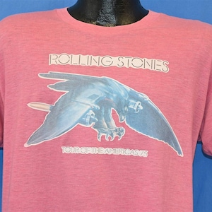 70s Rolling Stones Tour of the Americas 1975 Iron On Rock Concert t-shirt Large