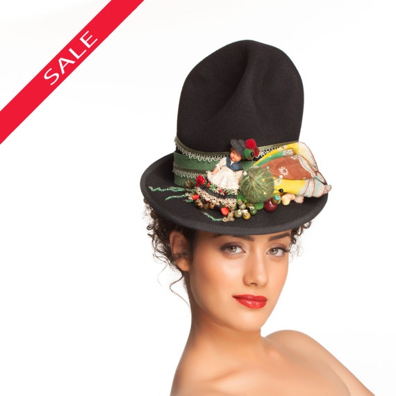oversized black hat