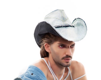 sombrero de vaquero, sombrero de jeans del salvaje oeste